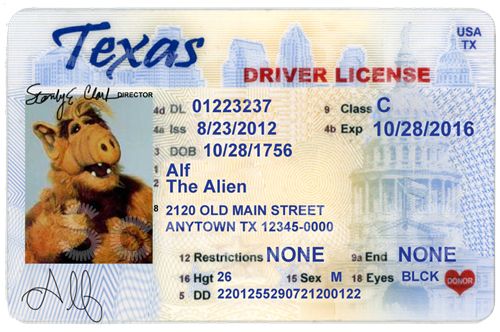 Texas Drivers License Font